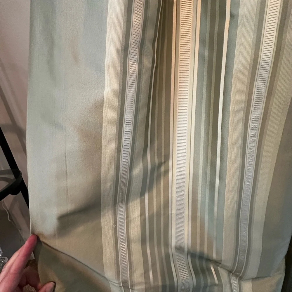 Restoration Hardware Green and Gold Silk Taffeta Drapery